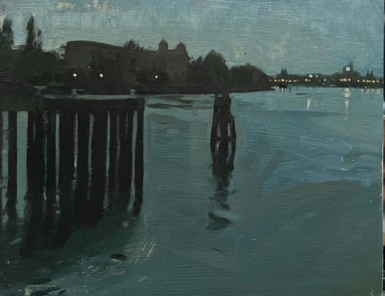 Hammersmith bridge, twilight. 2022