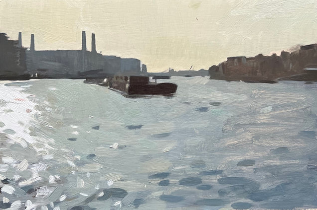Battersea power station from riverside walk. 2022