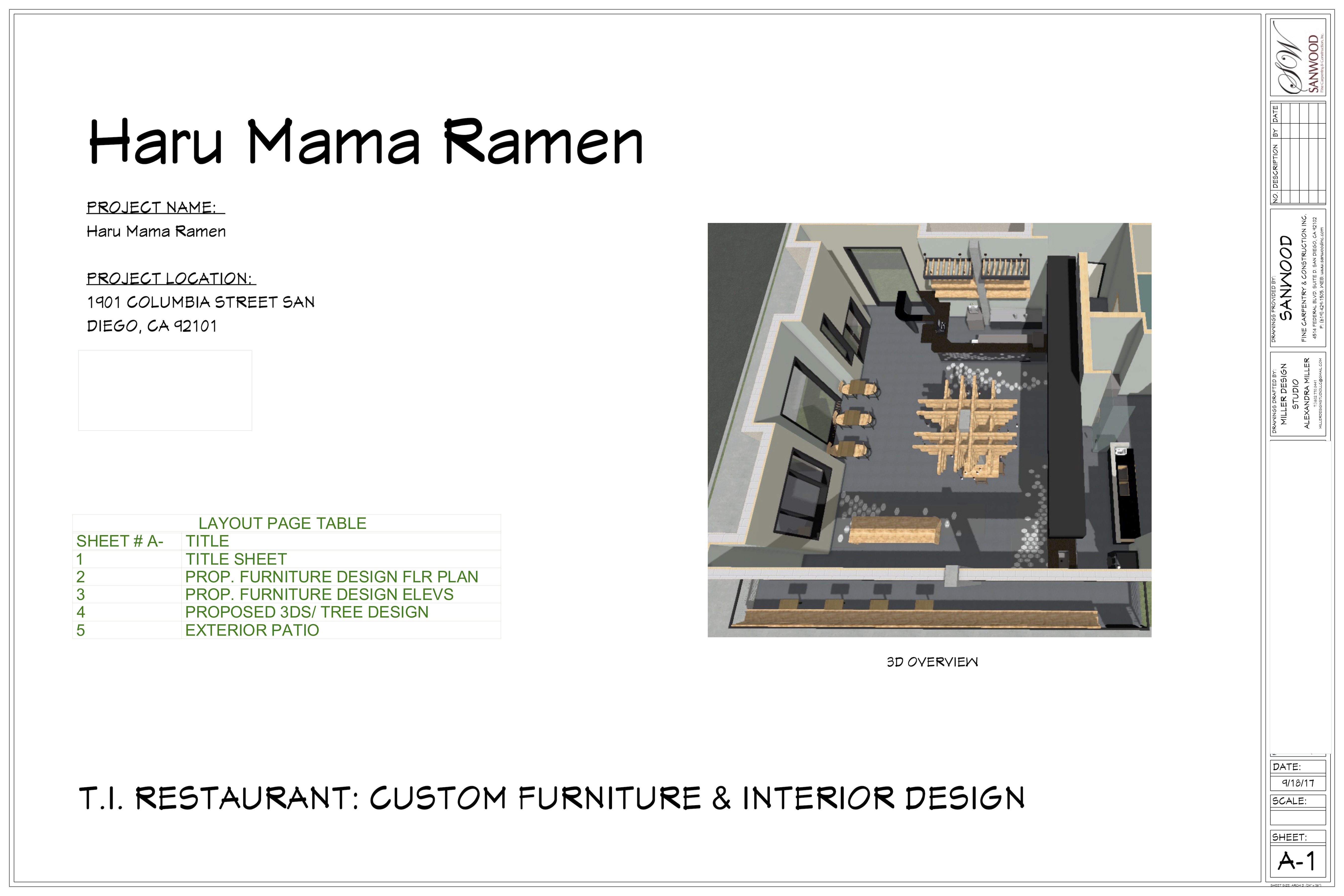 Haru.Mama.Ramen-SHEETS A-1, A-2 Furniture& DesignsSanwood.Plan.Set.24x36_