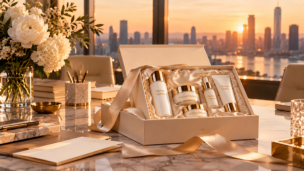 The Considered Gift: Luxury Corporate Skincare Gifting — Marian Hanna branded skincare