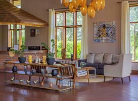 Aufenthaltsbereich der Ngorongoro Coffee Lodge