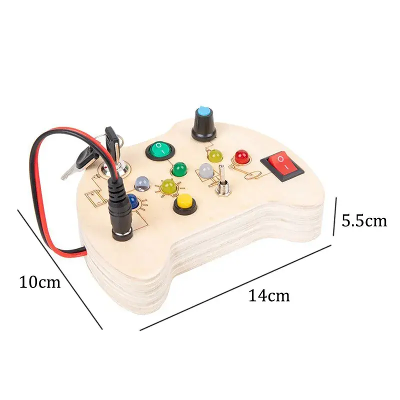 Thumbnail: Montessori Busy Board Sensory Toys Wooden With LED Light Switch Control Board