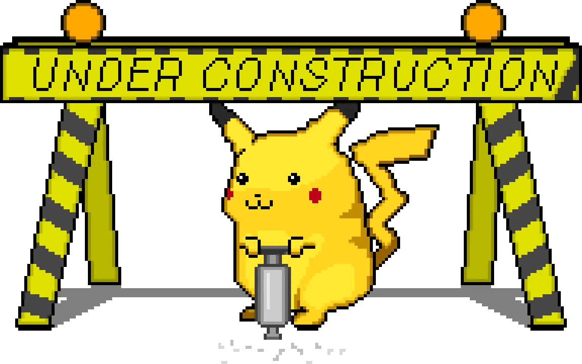 Under construction pikachu gif