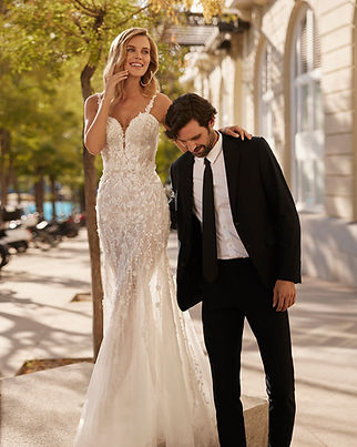 Sealan by Luna Novias in our bridal boutique in Warwickshire