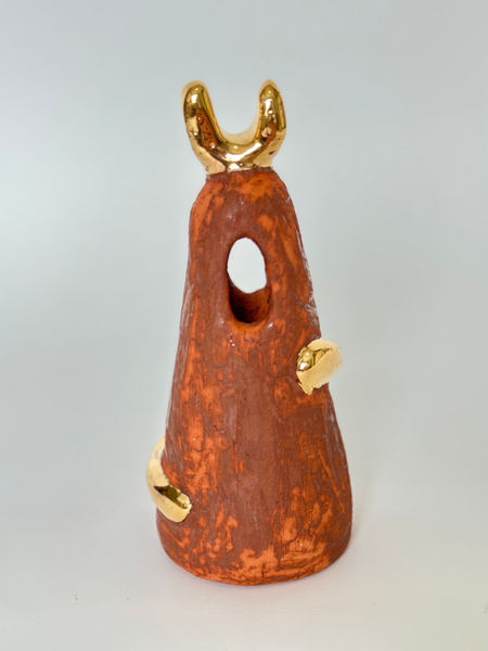 terracota, gold luster 
