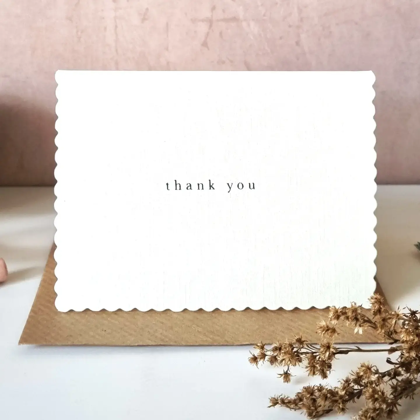 Mini Scalloped Thank You Card