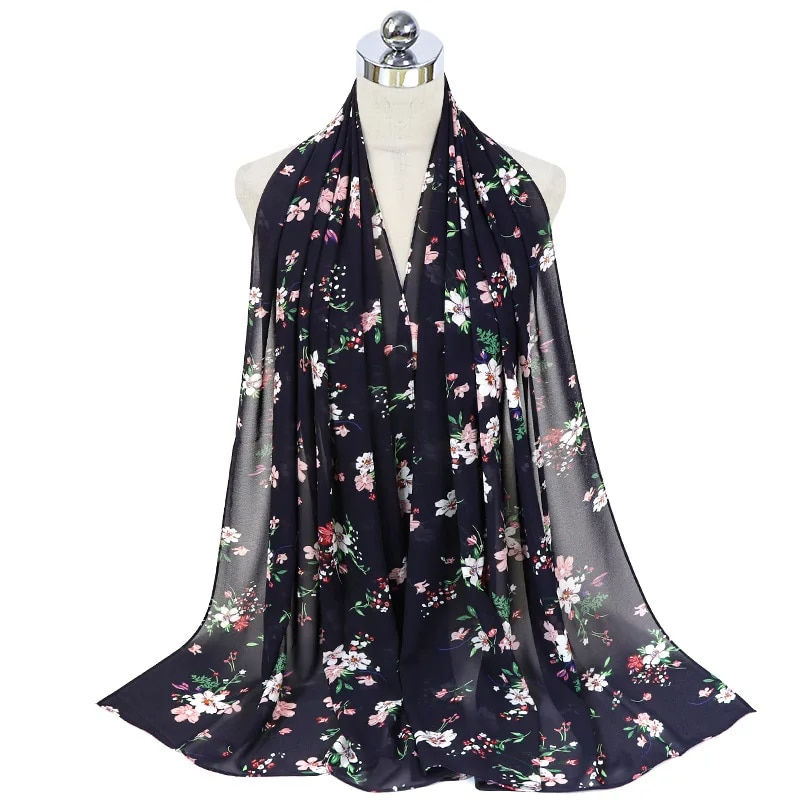 Thumbnail: Chiffon Flower Print Hijab