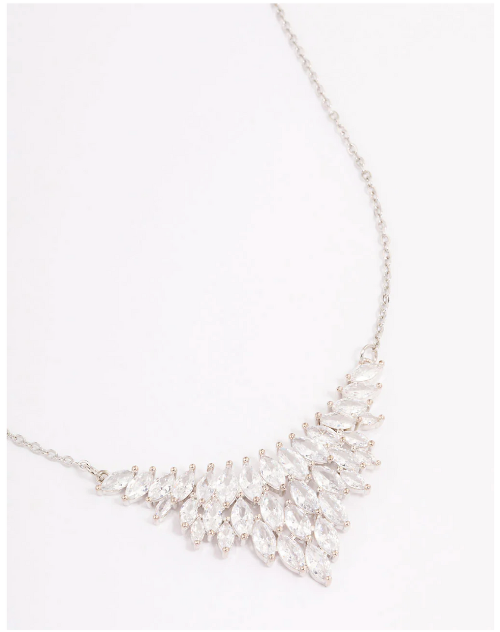 Thumbnail: Rhodium Cubic Zirconia Short Necklace
