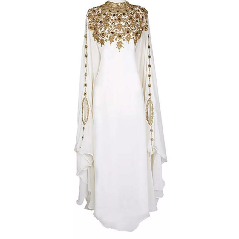 Thumbnail: Kaftan Embroidery Georgette Bell Sleeve kaftan