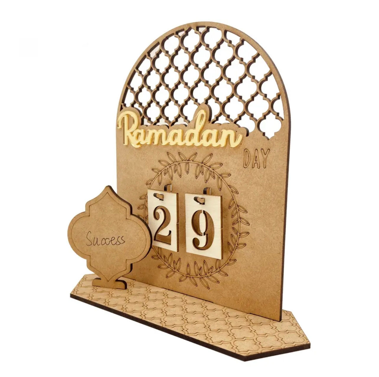 Ramadan Kareem Wooden Wall Hanging: Elegant Gold and Black Ramadhan Decor