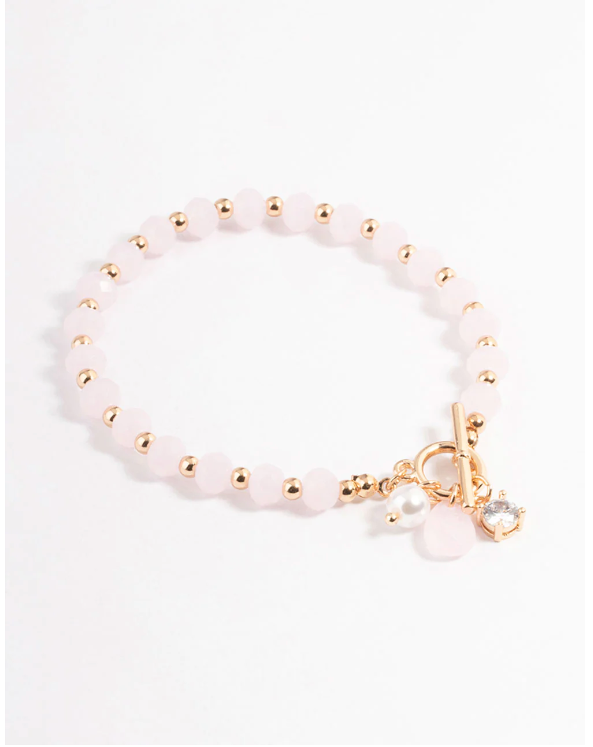 Gold Pearl & Diamante Beaded Bracelet