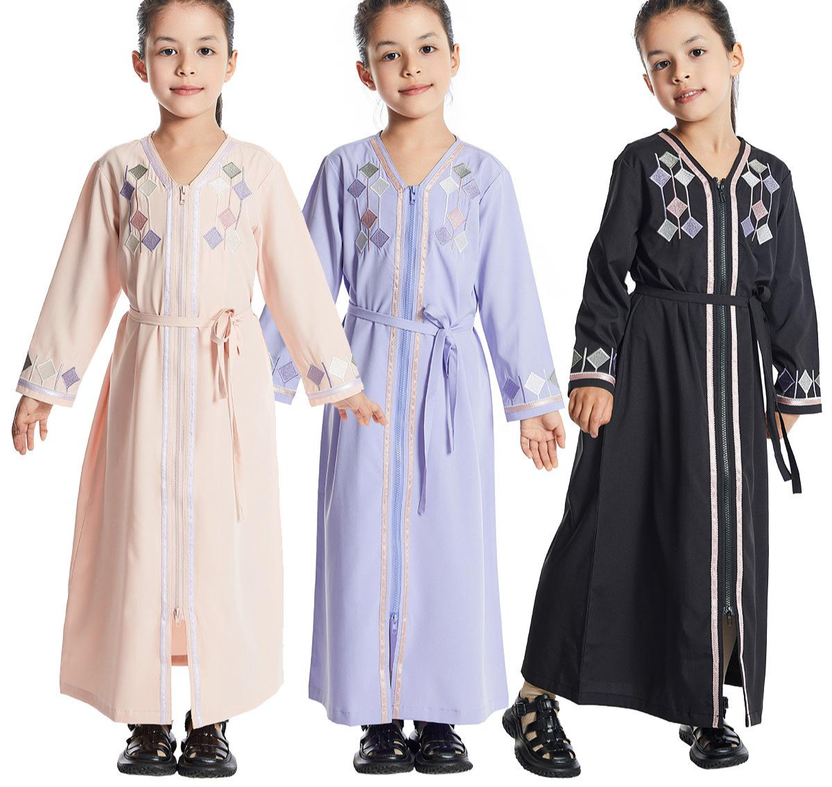 Floral Printed Abaya Long Sleeve Kaftan