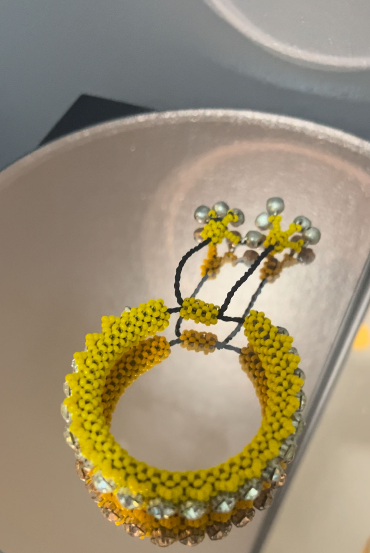 1 set of Beaded bangles by Crichet: Crafted Threads of Resilience.