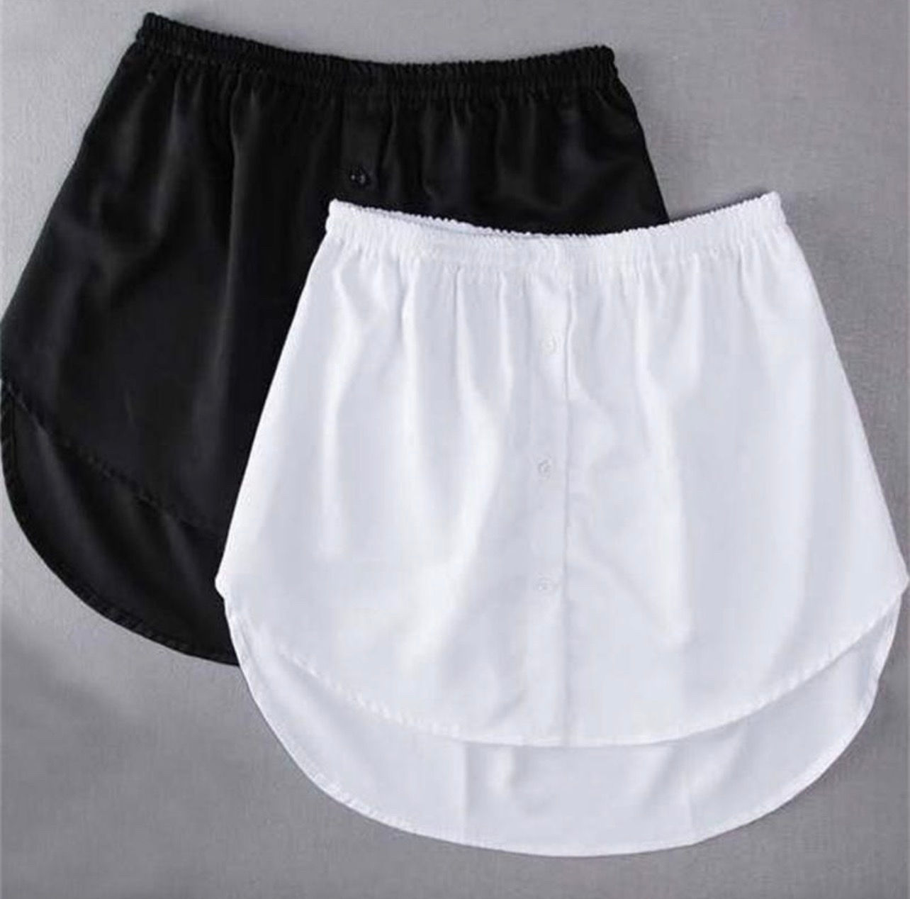 Shirt Extenders Adjustable Layering Fake Tops Lower Sweep Hem With Elastic Waist