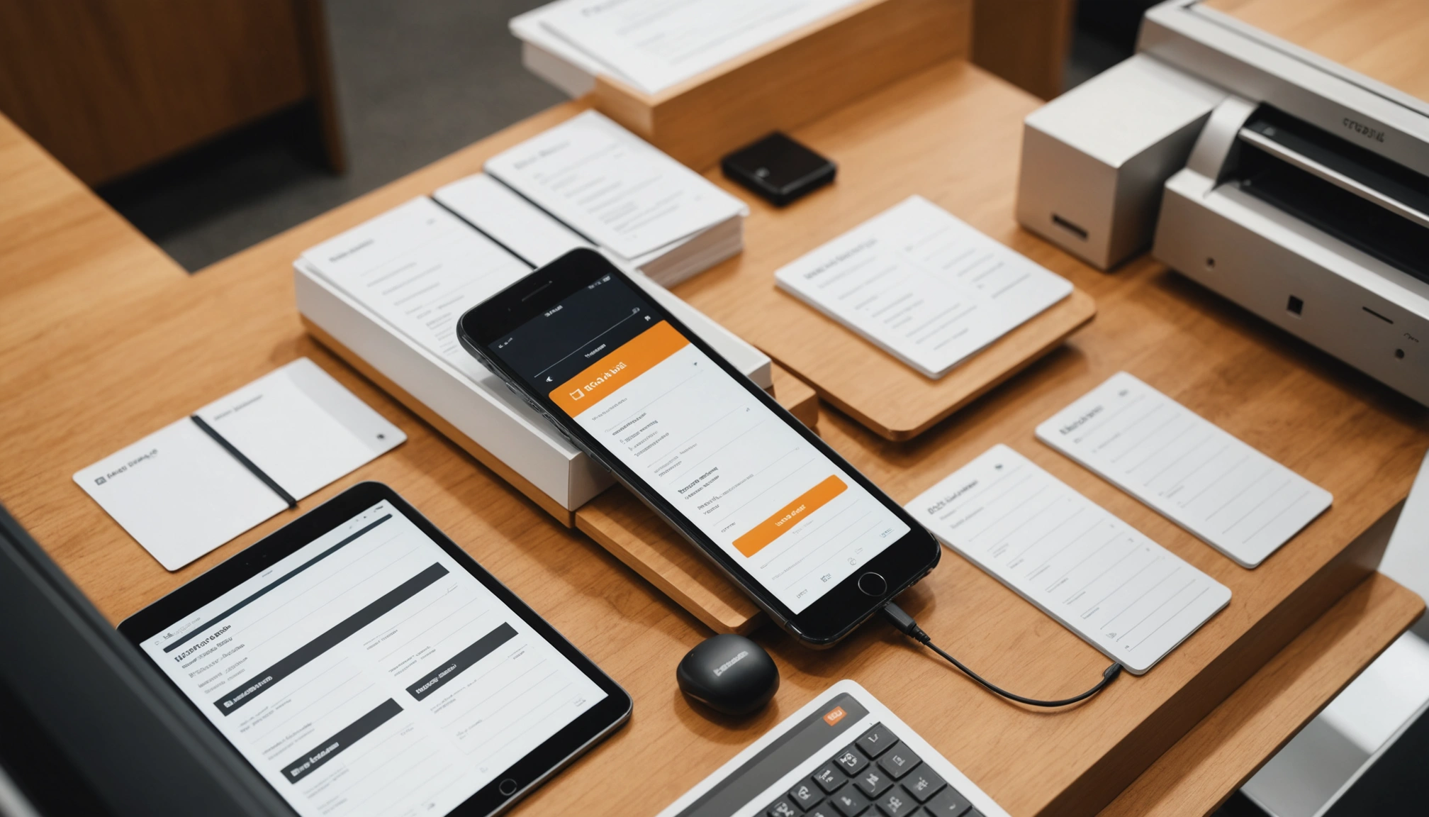 High angle view of an organized checkout page design
