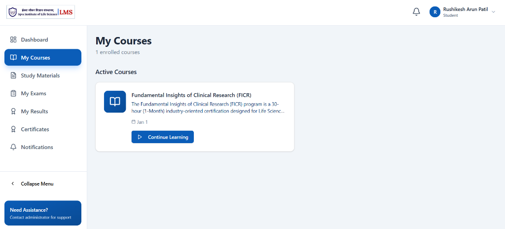 Assigned course access for enrolled students