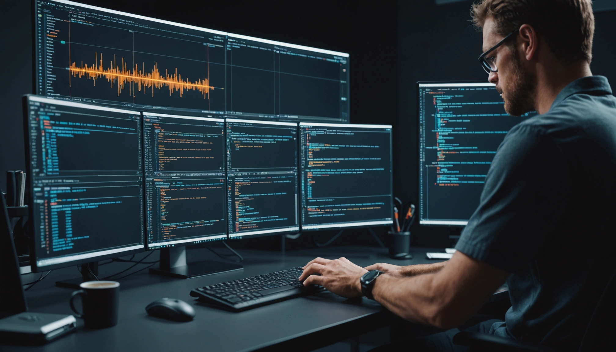 Eye-level view of a dynamic code editor showcasing custom code snippets