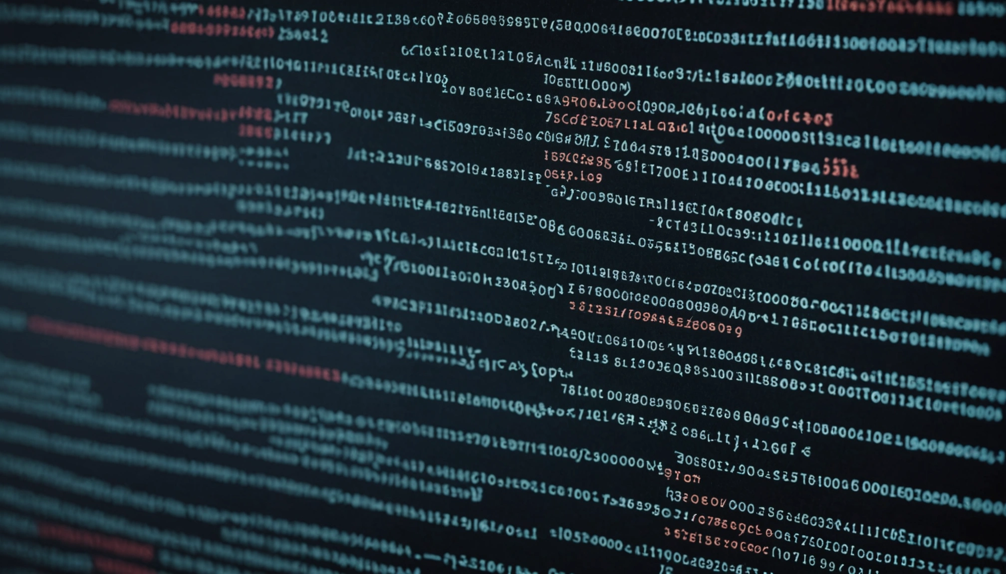Close-up view of a computer coding screen