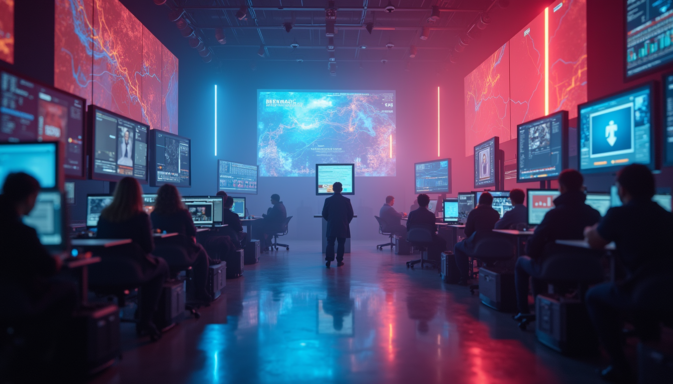 Eye-level view of a vibrant video generation setup
