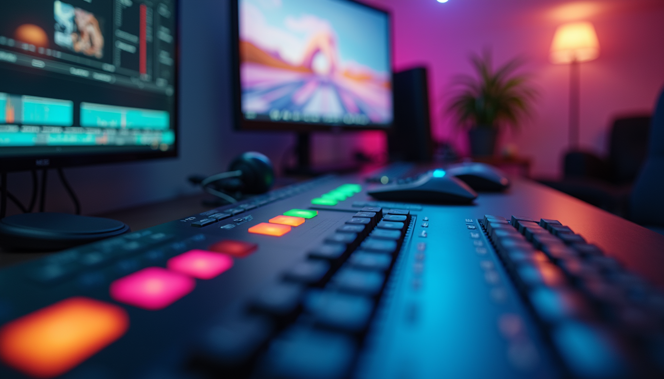 Close-up view of a color grading software interface displaying vibrant visuals