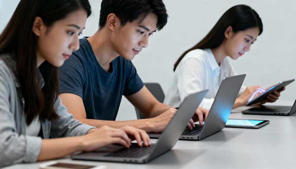 Illustration representing the course Foundation in IT & Computing in a modern educational setting.