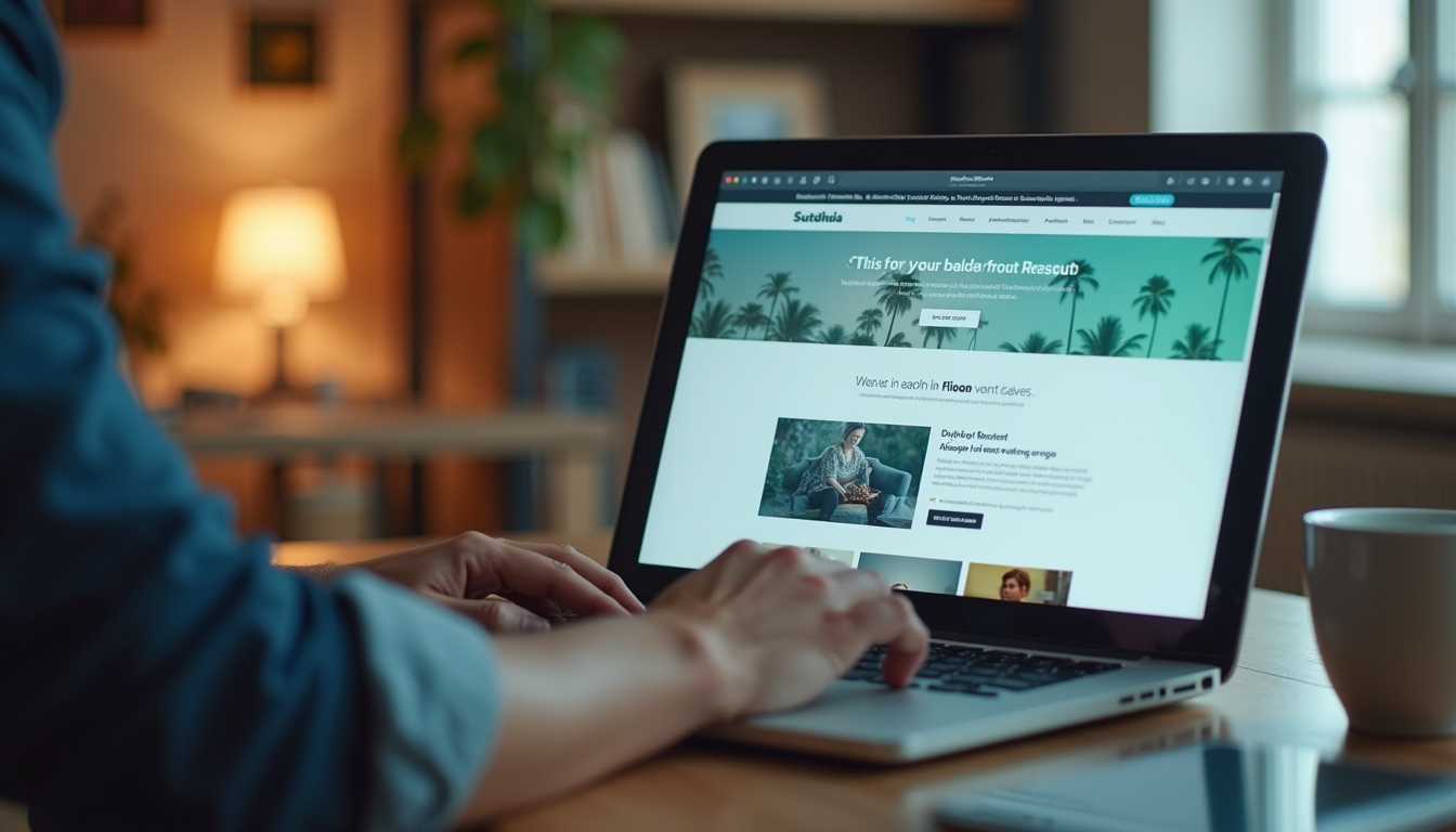 Eye-level view of a well-structured website homepage