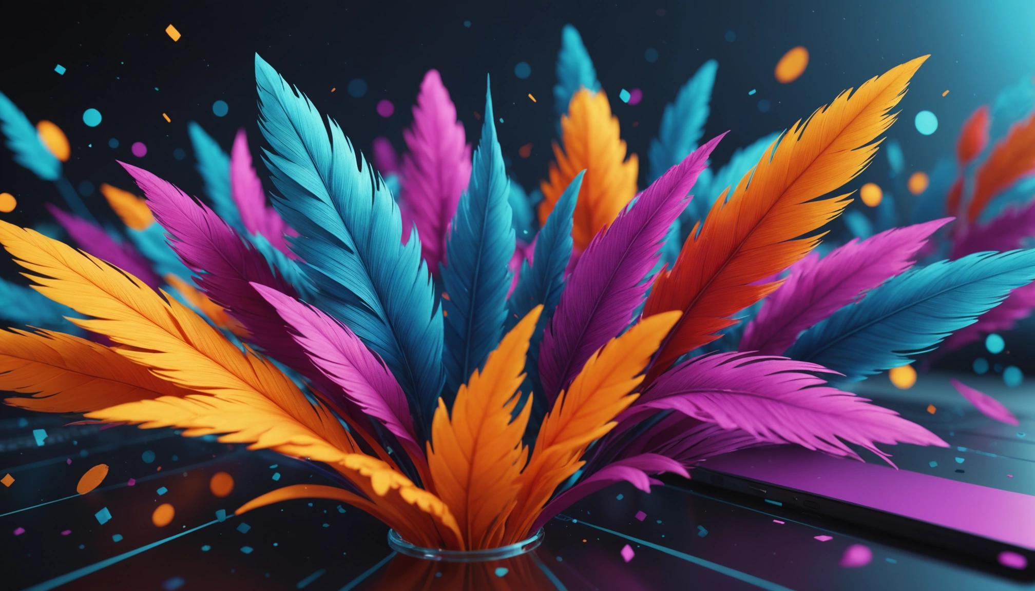Close-up view of a vibrant animated sequence on a modern website