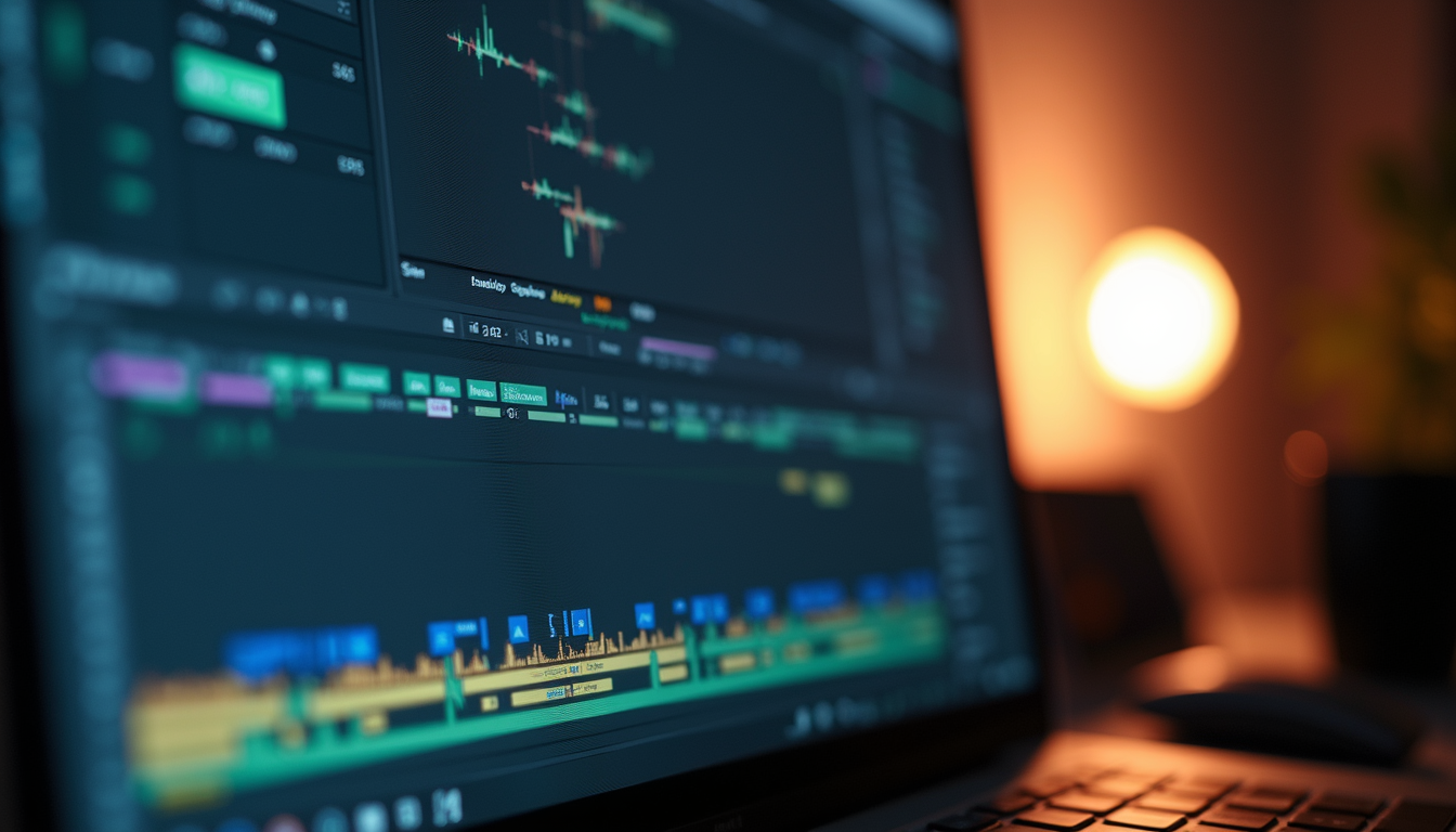 Close-up view of a computer screen showing AI editing software interface