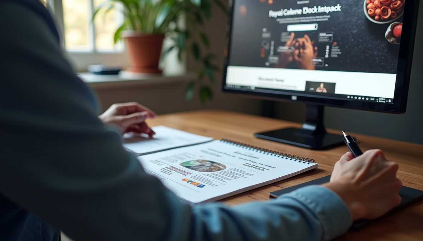 Eye-level view of a designer working on a website mockup