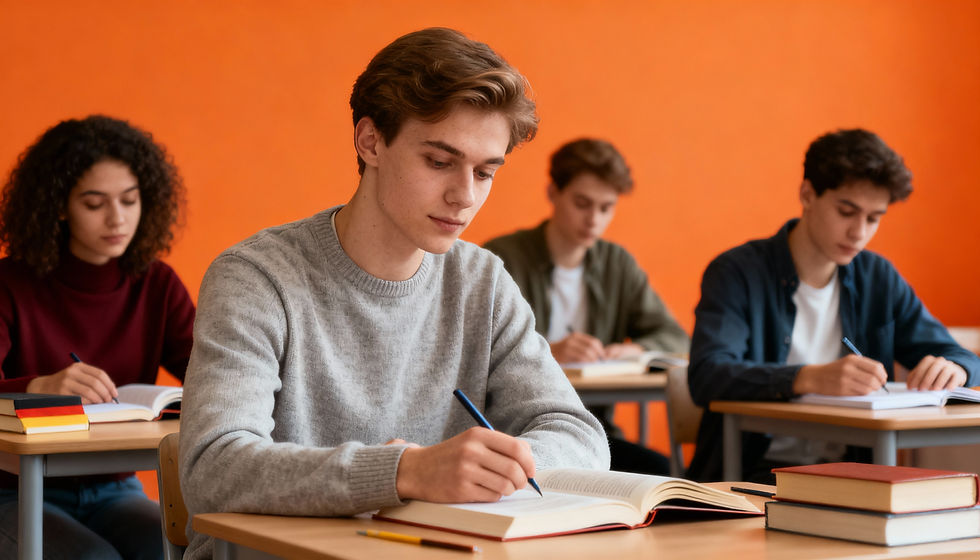 Illustration representing the course General English - A1 in a modern educational setting.