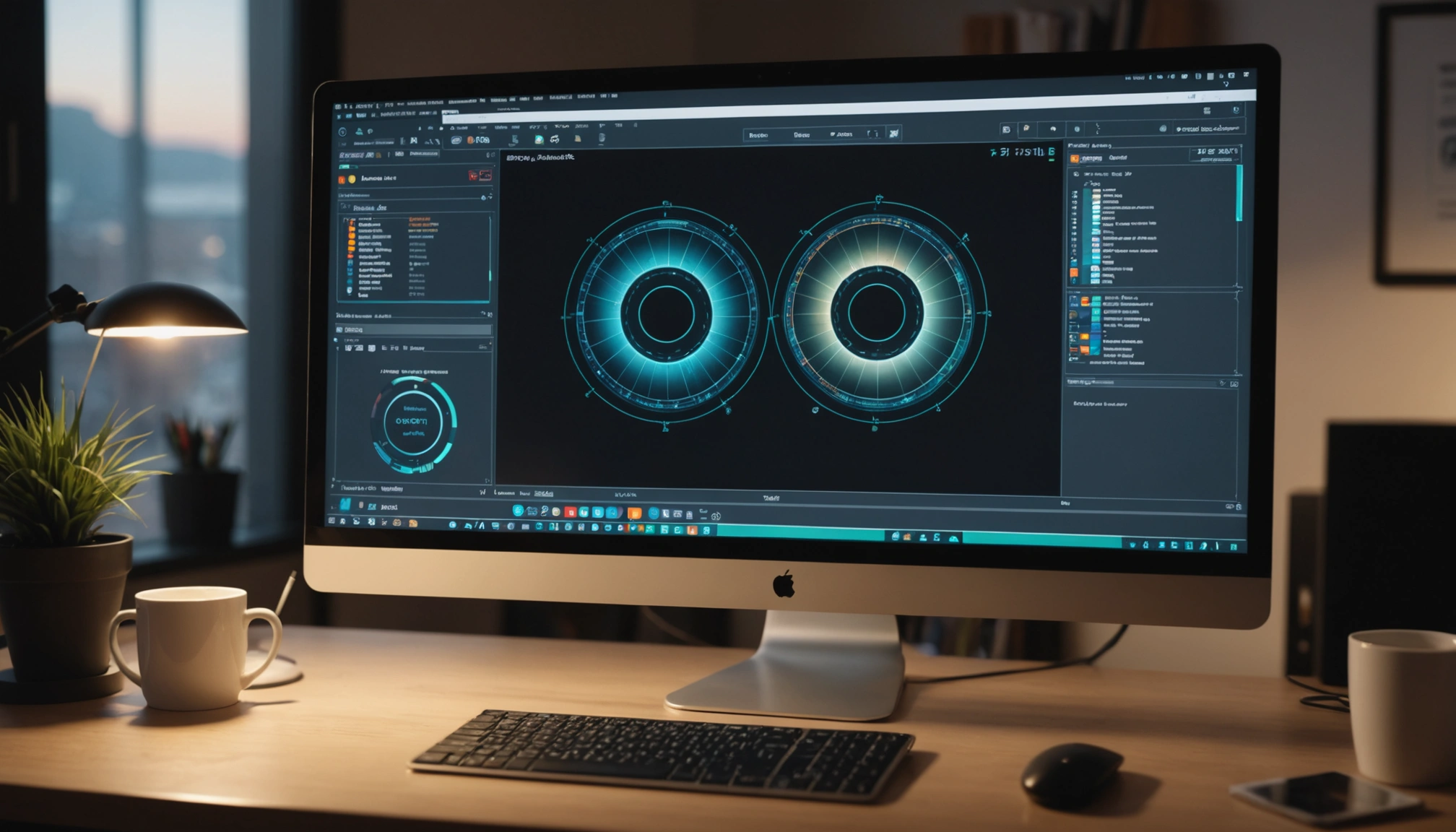 Eye-level view of a computer screen displaying a design tool interface
