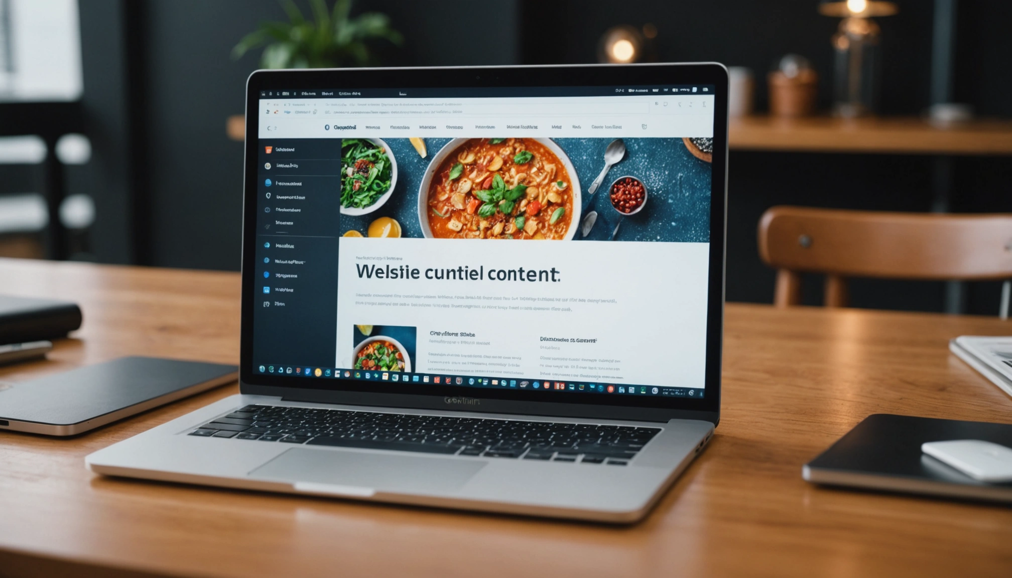 Close-up view of a laptop screen displaying website content