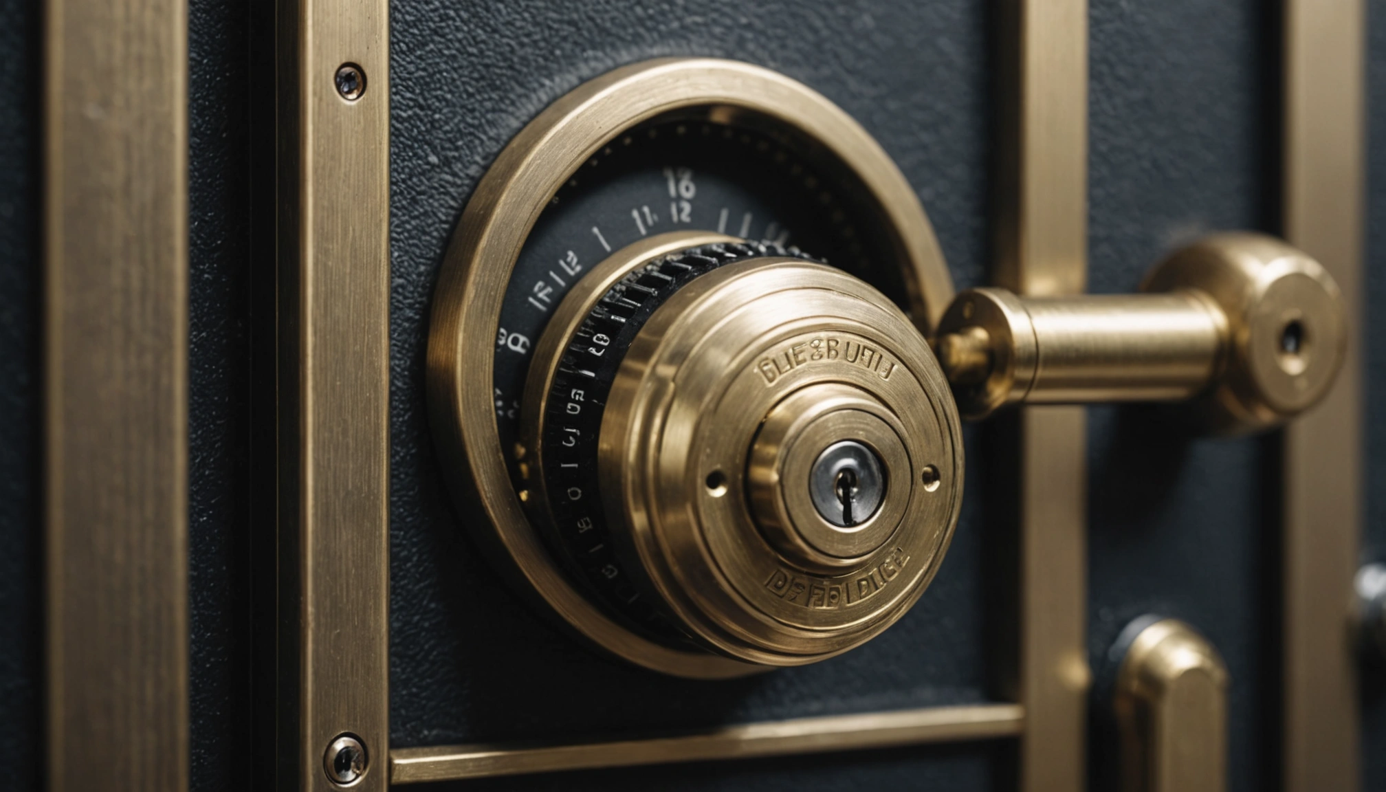 Close-up view of a digital lock on a secure database