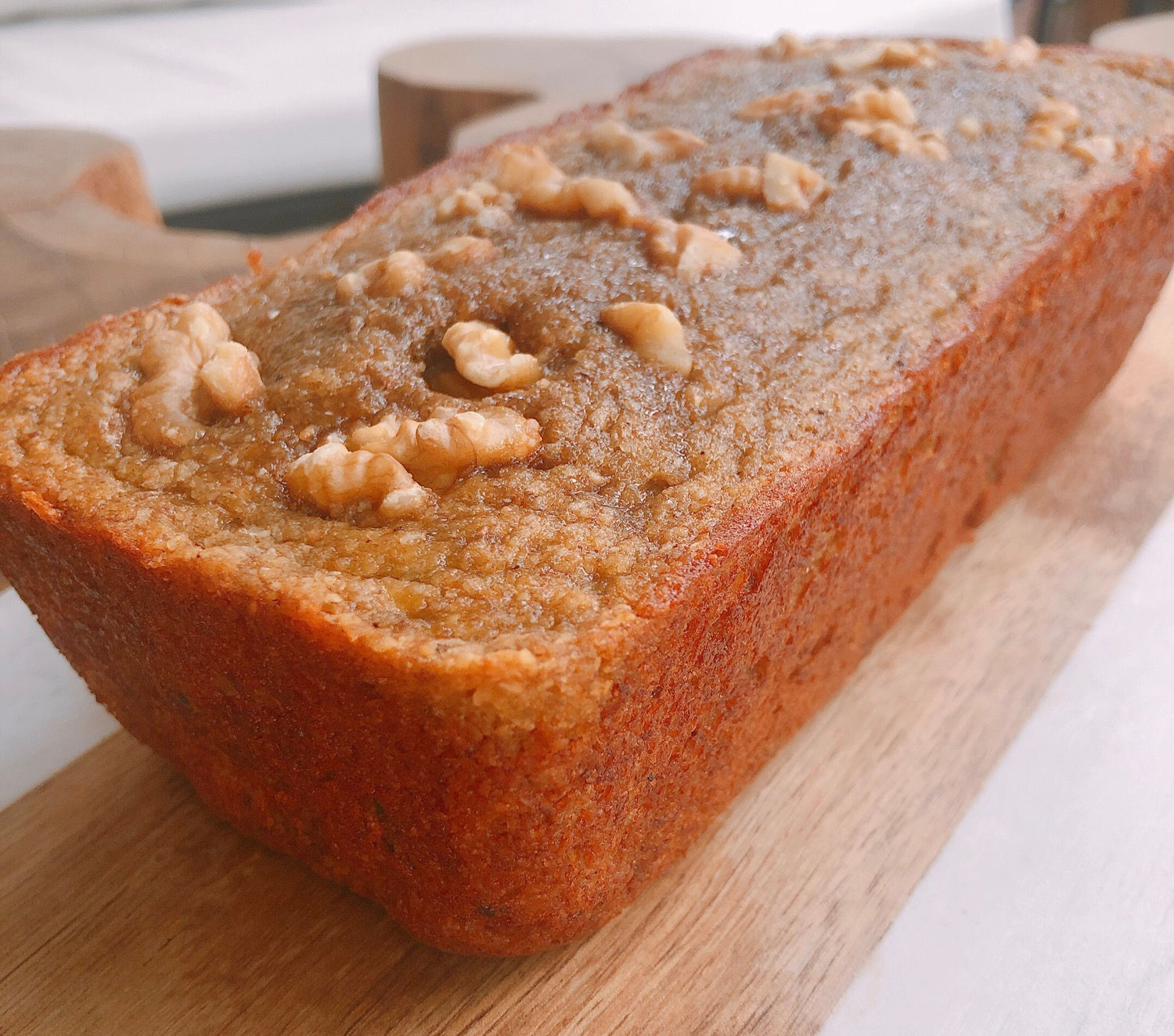 Budín de banana y nuez con harina de avena