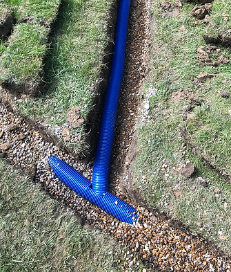 French Drain being installed in Crowborough, East Sussex