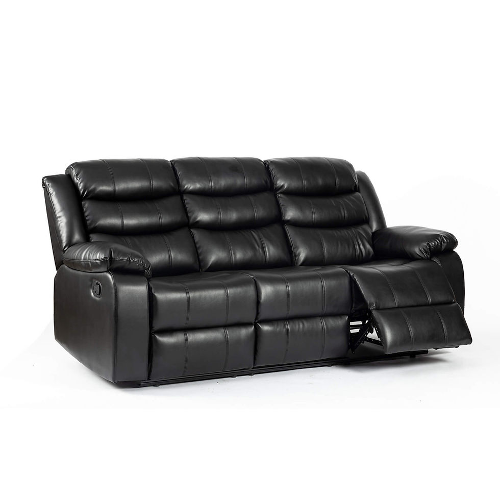 Turin Recliner Sofa 3 Seater View Black