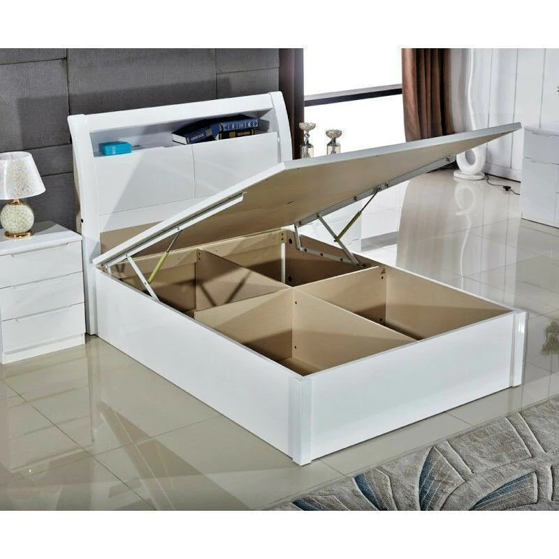 Rugby Ottoman Bed White Storage View