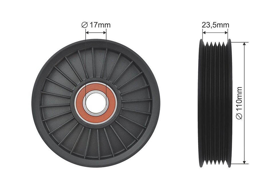 NTY PULLEY IDLER V-BELT FOR AUDI A1 A3 Q3 TT SEAT ATECA IBIZA IV RNK-AU-017
