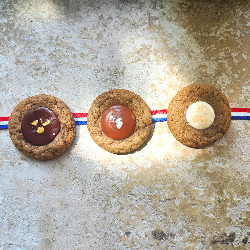 Miniature : Box J.O. 2024: 3 cookies médaillés haut de gamme (Edition limitée), un cookie médaille d'or, d'argent et de bronze