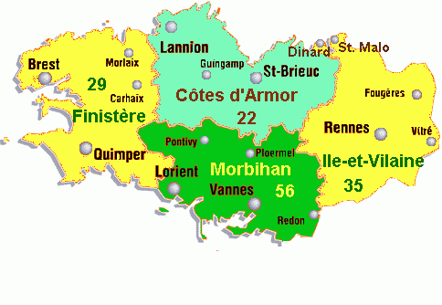 Départements d'intervention (56) (44) (22) (35) (49) (85)
