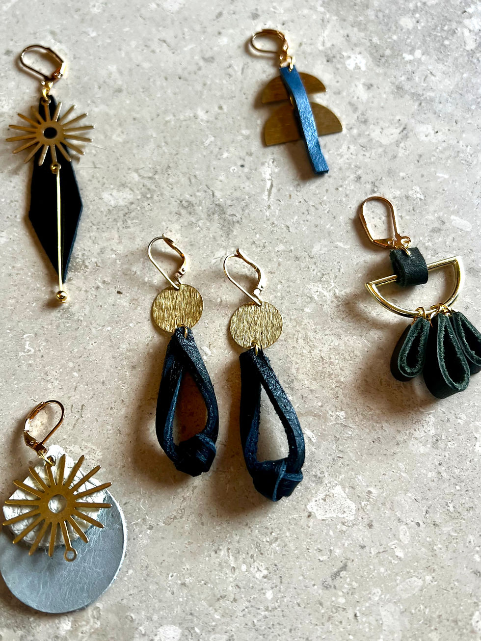 Leather & Metal Earrings + Bracelet Bar!