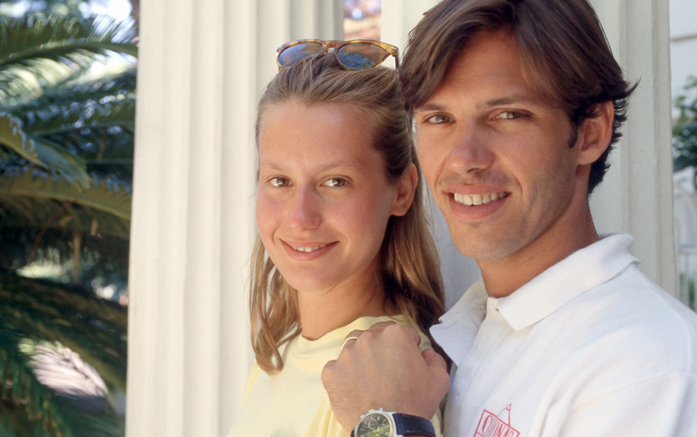 Paul et Luana Belmondo lors de leur voyage de noces en août 1990.