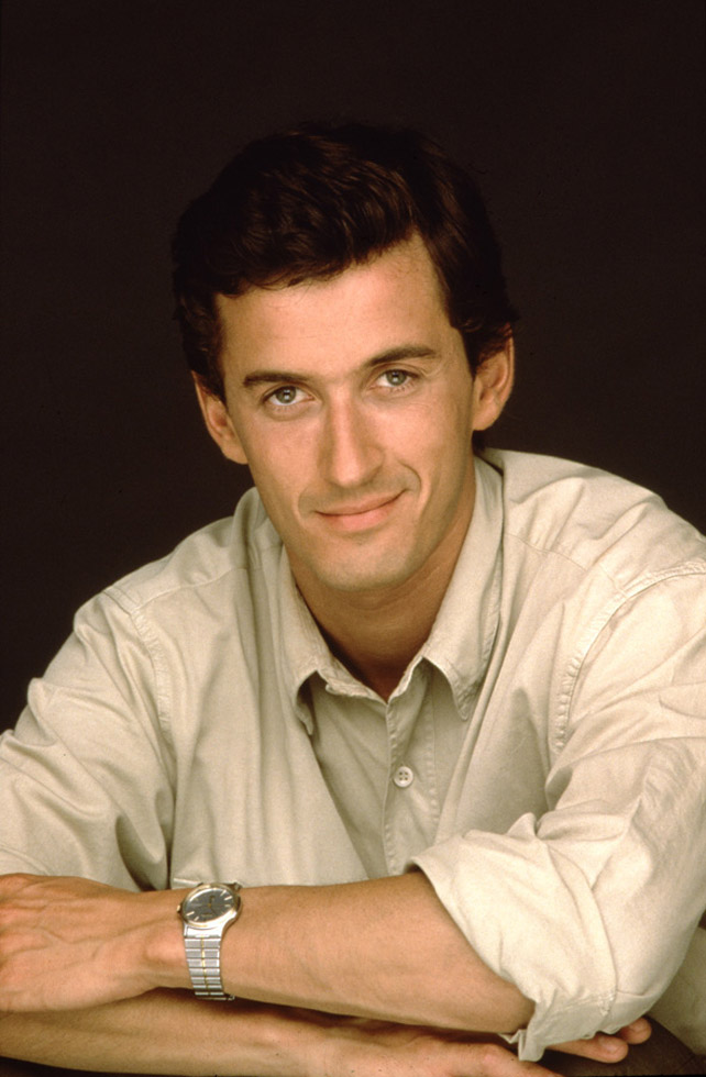 Christophe Dechavanne en studio le 9 juillet 1987.