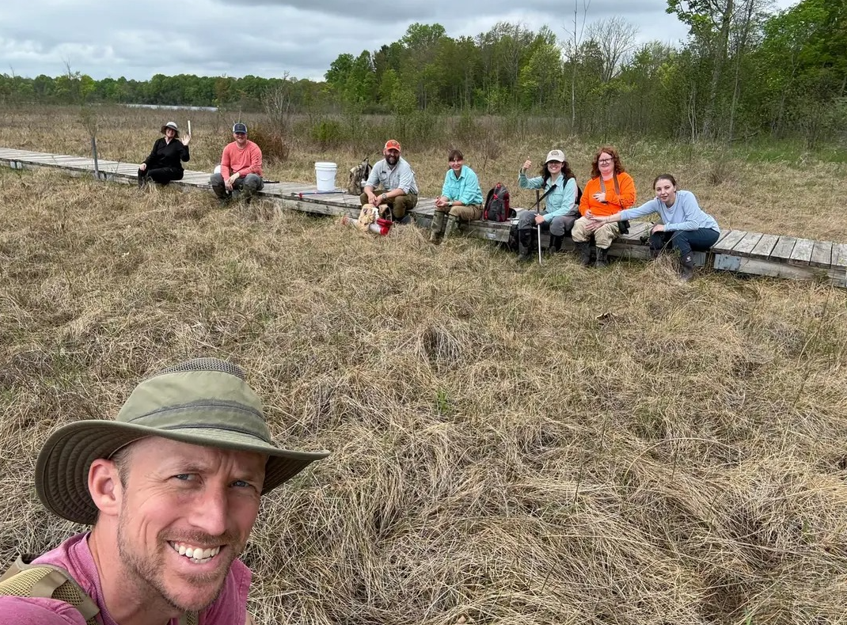 Mitch Lettow, SWMLC, snaps a selfie of our volunteer crew after an EMR survey.