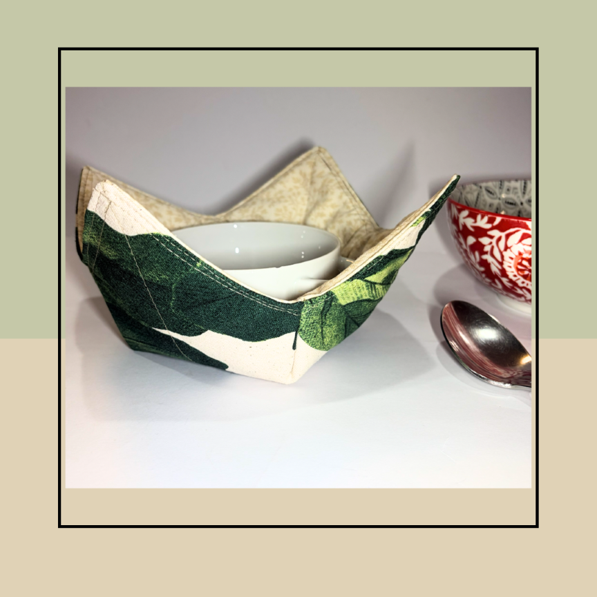 Thumbnail: Microwave Bowl Holder | Microwave Bowl Cozy. Quilted & Padded