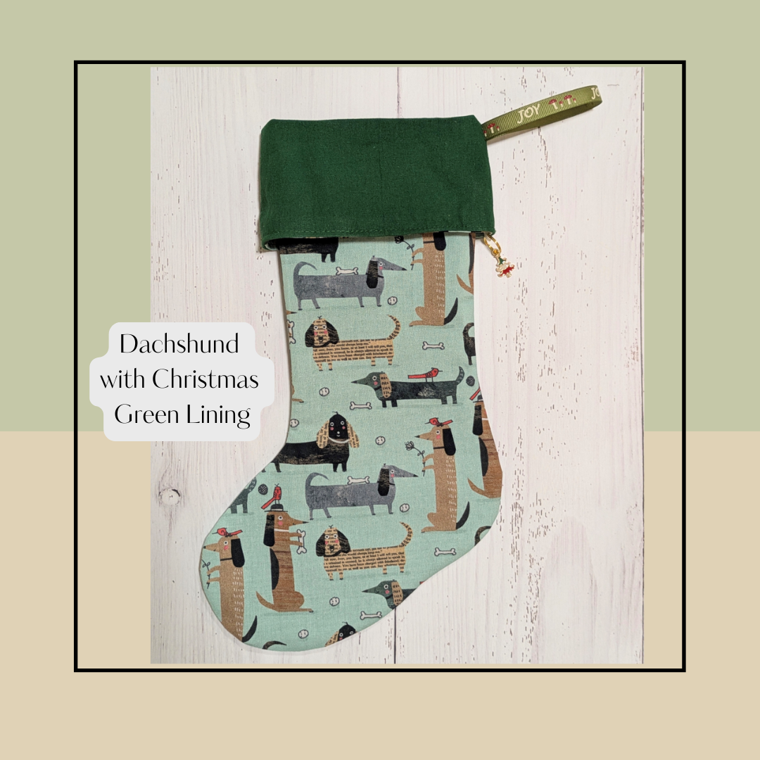 Christmas stocking Boxer with Christmas Wreath Gold Enamel Charm.