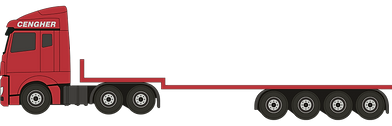 3-Achs-Zugmaschine mit 4-Achs-Semi-Trailer
