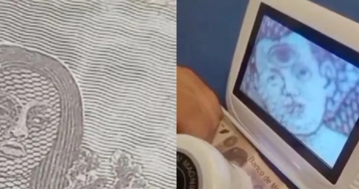 Billetes de 500 pesos tienen un reptiliano y a un niño con tres ojos impresos