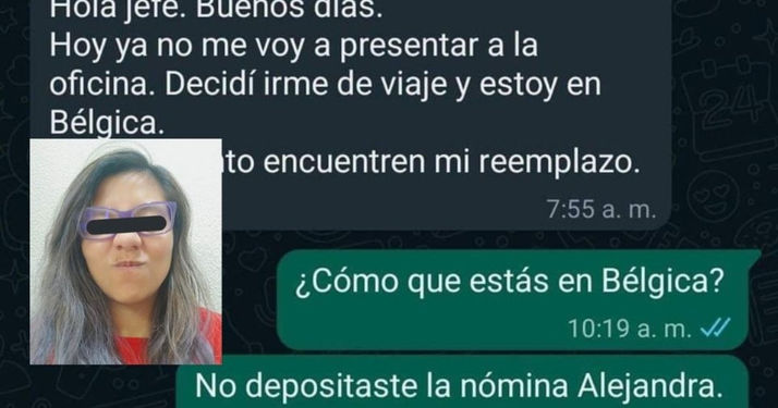A cusan a empleada que presuntamente robó la nómina, para huir a Bélgica