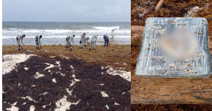 Recalan nueve paquetes de droga en playa de Cozumel